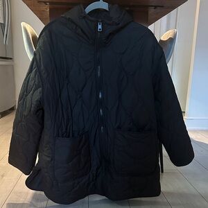 Zara Black Quilted Jacket with Hood